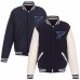 St. Louis Blues JH Design Navy/White Reversible Fleece Jacket with Faux Leather Sleeves