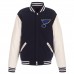 St. Louis Blues JH Design Navy/White Reversible Fleece Jacket with Faux Leather Sleeves