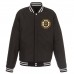 Двусторонняя куртка Boston Bruins JH Design Reversible Fleece Faux Leather Sleeves - Black/White