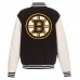 Двусторонняя куртка Boston Bruins JH Design Reversible Fleece Faux Leather Sleeves - Black/White