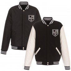 Двусторонняя куртка Los Angeles Kings JH Design Reversible Fleece Faux Leather Sleeves - Black/White