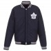 Двусторонняя куртка Toronto Maple Leafs JH Design Reversible Fleece Faux Leather Sleeves - Navy/White