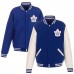 Двусторонняя куртка Toronto Maple Leafs JH Design Reversible Fleece Faux Leather Sleeves - Royal/White