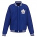Двусторонняя куртка Toronto Maple Leafs JH Design Reversible Fleece Faux Leather Sleeves - Royal/White