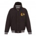 Куртка на кнопках Chicago Blackhawks JH Design Gray/Black Embroidered Logo Reversible Hooded Fleece
