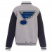 Куртка St. Louis Blues JH Design Embroidered Reversible Fleece- Gray/Navy