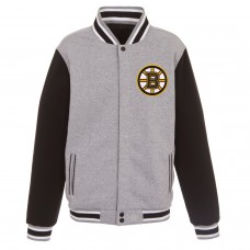Куртка на кнопках Boston Bruins JH Design Embroidered Reversible Fleece - Gray/Black Куртка на кнопках Boston Bruins JH Design Embroidered Reversible Fleece - Gray/Black