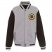 Куртка на кнопках Boston Bruins JH Design Embroidered Reversible Fleece - Gray/Black