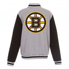 Куртка на кнопках Boston Bruins JH Design Embroidered Reversible Fleece - Gray/Black Куртка на кнопках Boston Bruins JH Design Embroidered Reversible Fleece - Gray/Black