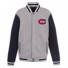 Куртка Montreal Canadiens JH Design Embroidered Reversible Fleece- Gray/Navy