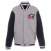Columbus Blue Jackets JH Design Embroidered Reversible Full Snap Fleece Jacket- Gray/Navy
