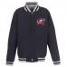 Columbus Blue Jackets JH Design Embroidered Reversible Full Snap Fleece Jacket- Gray/Navy