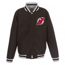 Куртка New Jersey Devils JH Design Embroidered Reversible Fleece- Gray/Black