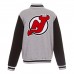 Куртка New Jersey Devils JH Design Embroidered Reversible Fleece- Gray/Black
