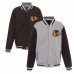 Куртка на кнопках Chicago Blackhawks JH Design Embroidered Reversible Fleece - Gray/Black