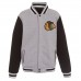 Куртка на кнопках Chicago Blackhawks JH Design Embroidered Reversible Fleece - Gray/Black