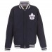 Toronto Maple Leafs JH Design Embroidered Reversible Full Snap Fleece Jacket- Gray/Navy