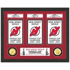New Jersey Devils Highland Mint 12 x 15 3-Time Stanley Cup Champions Banner Collection Photo Mint