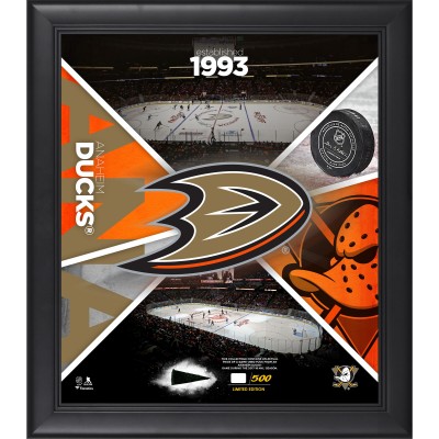Anaheim Ducks Fanatics Authentic Framed 15 x 17 Team Impact Collage with a Piece of Game-Used Puck - Limited Edition of 500