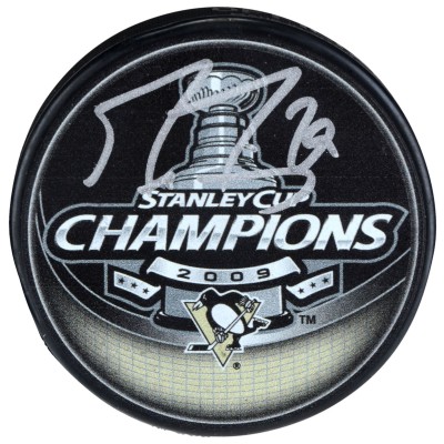 Шайба с автографом Marc-Andre Fleury Pittsburgh Penguins Fanatics Authentic 2009 Stanley Cup Champions Logo