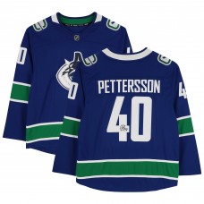 Autographed Vancouver Canucks Elias Pettersson Fanatics Authentic Blue Fanatics Breakaway Jersey
