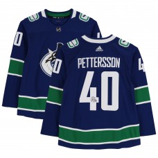 Autographed Vancouver Canucks Elias Pettersson Fanatics Blue Adidas Authentic Jersey