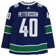 Autographed Vancouver Canucks Elias Pettersson Fanatics Blue Adidas Authentic Jersey
