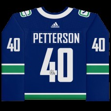 Autographed Vancouver Canucks Elias Pettersson Fanatics Blue Adidas Authentic Jersey