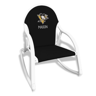 Black Pittsburgh Penguins Childrens Personalized Rocking Chair