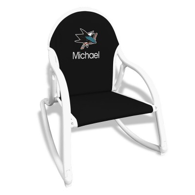 Black San Jose Sharks Childrens Personalized Rocking Chair