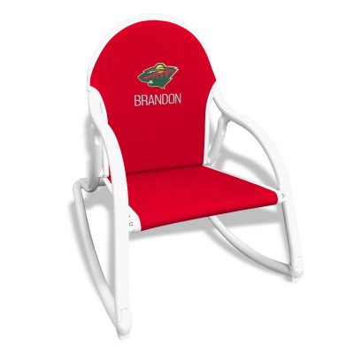 Red Minnesota Wild Childrens Personalized Rocking Chair