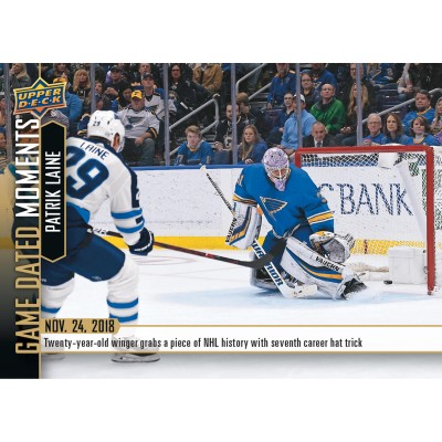 Unsigned Winnipeg Jets Patrik Laine 2018-19 Upper Deck Game Dated Moments #25 Trading Card - Five-Goal Game