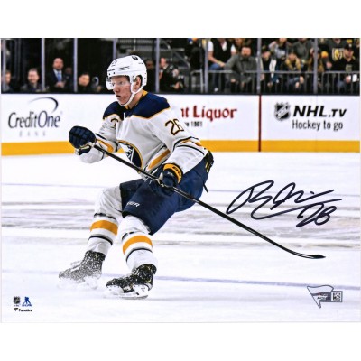 Autographed Buffalo Sabres Rasmus Dahlin Fanatics Authentic 8 x 10 White Jersey Stopping Photograph