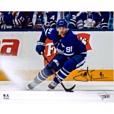 Autographed Toronto Maple Leafs John Tavares Fanatics Authentic 8 x 10 Blue Jersey Turning Horizontal Photograph