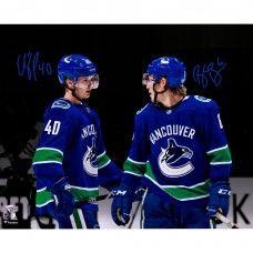 Multi-Signed Vancouver Canucks Brock Boeser & Elias Pettersson Fanatics Authentic 16 x 20 Spotlight Photograph
