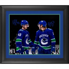 Autographed Vancouver Canucks Brock Boeser & Elias Pettersson Fanatics Authentic Framed 16 x 20 Spotlight Photograph