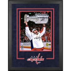 Autographed Washington Capitals Alex Ovechkin Fanatics Authentic Deluxe Framed 16 x 20 2018 Stanley Cup Champions Raising Cup Photograph
