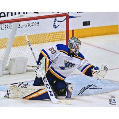 Autographed St. Louis Blues Jordan Binnington Fanatics Authentic 16 x 20 Glove Save Photograph