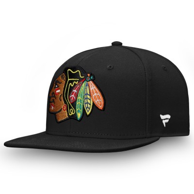 Бейсболка Chicago Blackhawks Fanatics Black Team Core Emblem