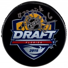 Шайба с автографом Brock Boeser Vancouver Canucks Fanatics Authentic Autographed 2015 NHL Draft Logo with #23 Pick Inscription