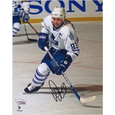 Autographed Toronto Maple Leafs Doug Gilmour Fanatics Authentic 8 x 10 White Jersey Skating Photograph