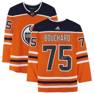 Игровая джерси Autographed Edmonton Oilers Evan Bouchard Fanatics Authentic Orange Adidas Authentic