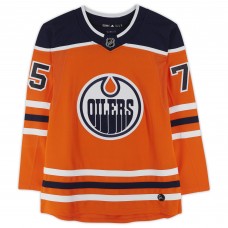 Игровая джерси Autographed Edmonton Oilers Evan Bouchard Fanatics Authentic Orange Adidas Authentic