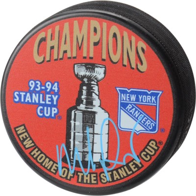 Шайба Mike Richter New York Rangers Fanatics Authentic Autographed 1994 Stanley Cup Champions Logo