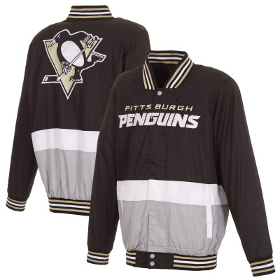 Pittsburgh Penguins JH Design Ripstop Nylon Jacket - Black