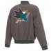 San Jose Sharks JH Design Reversible Wool Jacket - Gray/Black