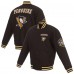 Pittsburgh Penguins JH Design Poly Twill Varsity Jacket - Black