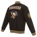 Pittsburgh Penguins JH Design Poly Twill Varsity Jacket - Black