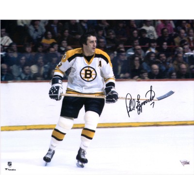 Autographed Boston Bruins Phil Esposito Fanatics Authentic 16 x 20 White Jersey Skating Horizontal Photograph
