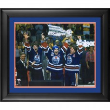 Autographed Edmonton Oilers Mark Messier Fanatics Authentic Framed 16 x 20 Raising Cup Photograph